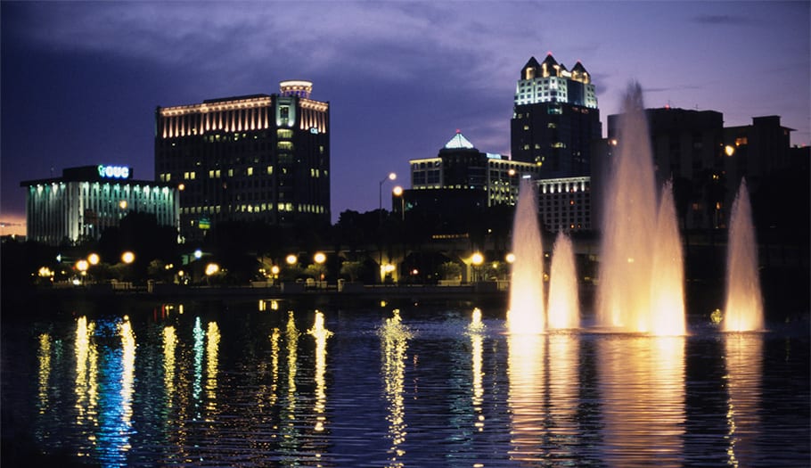 Orlando skyline at night