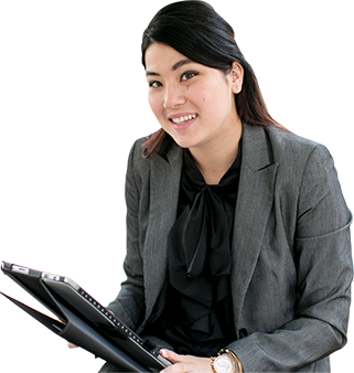 Female student with laptop