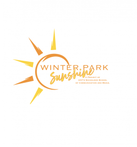 Logo featuring an orange and yellow sun with text: "Winter Park Sunshine, a project of UCF’s Nicholson School of Communication and Media.