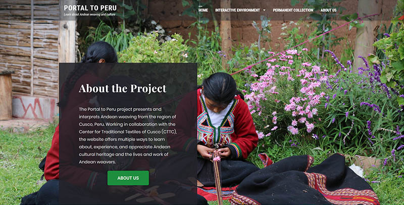 Screenshot of Portal to Peru website page