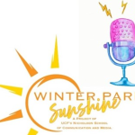 Winter Park Sunshine logo featuring a stylized sun and a colorful microphone emitting sound waves.