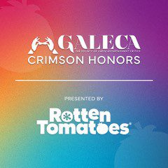 GALECA Crimson Honors logo on a gradient background, presented by Rotten Tomatoes.