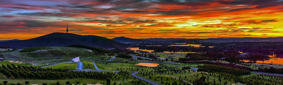 beautiful sunset over landscape